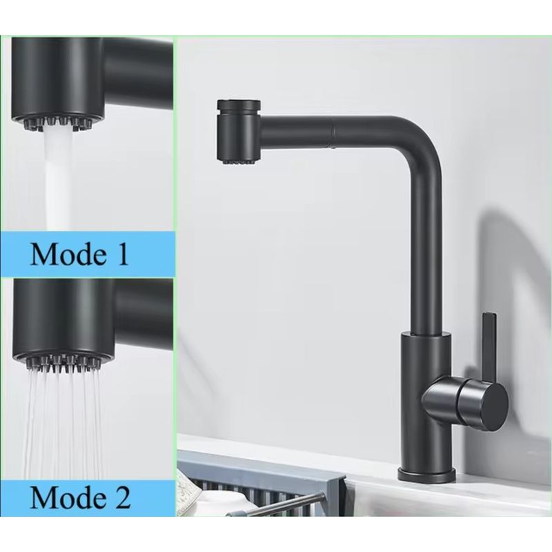 Casa si Gradina - Sanitare - Chiuveta bucatarie si accesorii - Baterii bucatarie - Baterie chiuveta bucatarie, Blackswan, Tip M378 cu 2 moduri si dus extractibil, model negru mat, dimensiune 32 cm - Infinity.ro