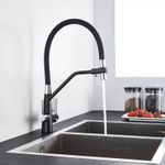 Casa si Gradina - Sanitare - Chiuveta bucatarie si accesorii - Baterii bucatarie - Baterie chiuveta bucatarie, Blackswan, Tip M49 cu iesire pentru apa purificata, model negru/ crom, dimensiune 43 cm - Infinity.ro