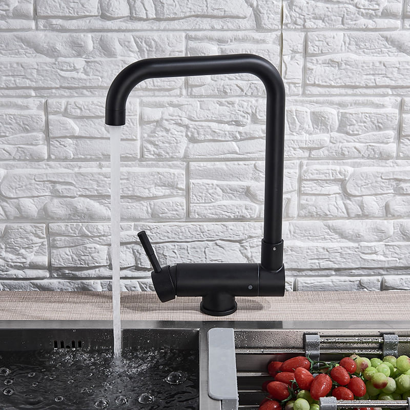 Casa si Gradina - Sanitare - Chiuveta bucatarie si accesorii - Baterii bucatarie - Baterie chiuveta bucatarie, Blackswan, Tip M46.1 pliabila - cu montare la geam, model negru, dimensiune 35 cm - Infinity.ro