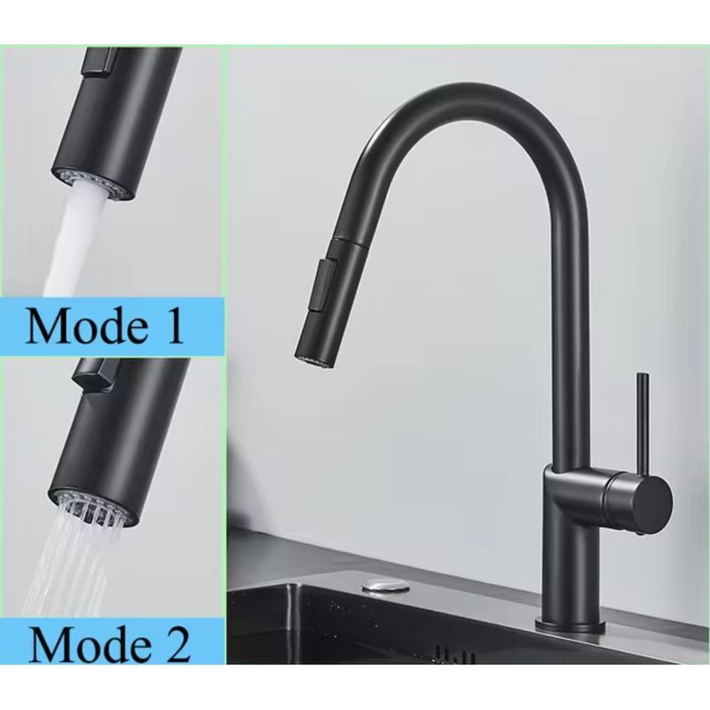 Casa si Gradina - Sanitare - Chiuveta bucatarie si accesorii - Baterii bucatarie - Baterie chiuveta bucatarie, Blackswan, Tip M382 cu 2 moduri si dus extractibil, model negru, dimensiune 39 cm - Infinity.ro