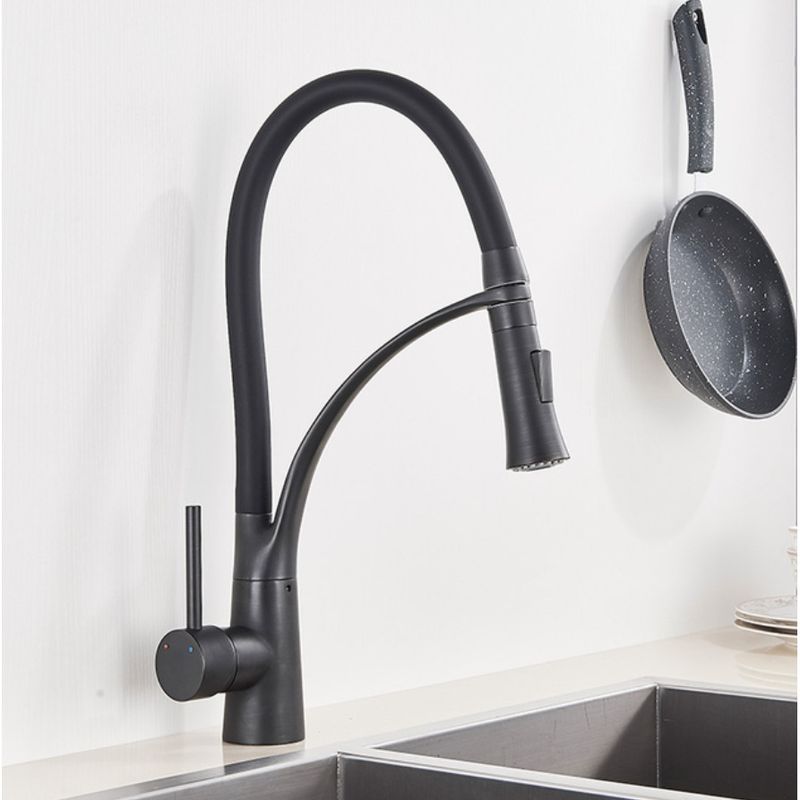 Casa si Gradina - Sanitare - Chiuveta bucatarie si accesorii - Baterii bucatarie - Baterie chiuveta bucatarie, Blackswan, Tip M58, model negru mat, dimensiune 42.5 cm - Infinity.ro
