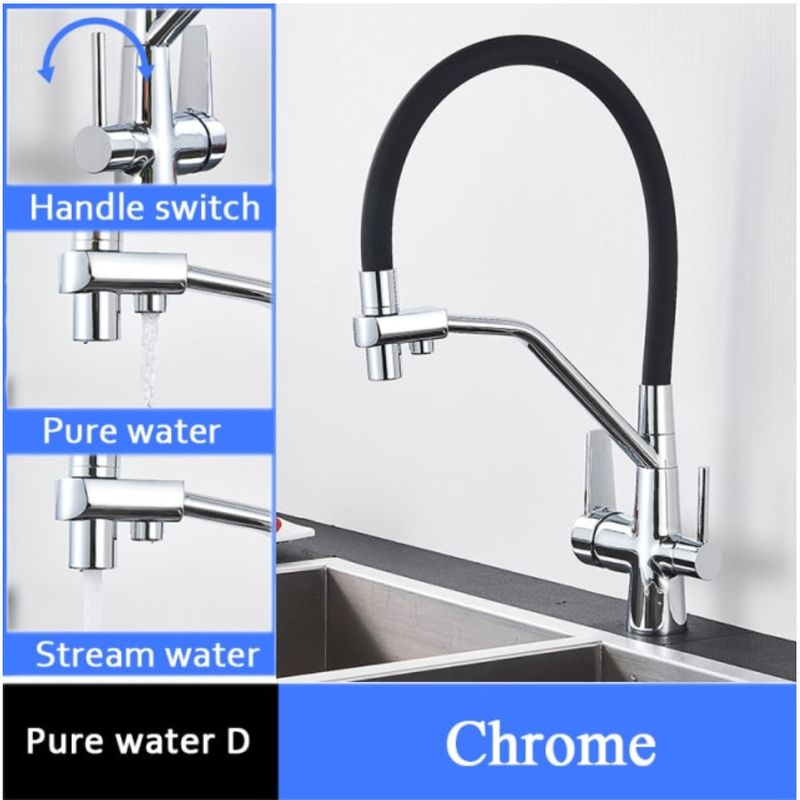 Casa si Gradina - Sanitare - Chiuveta bucatarie si accesorii - Baterii bucatarie - Baterie chiuveta bucatarie, Blackswan, Tip M51 cu iesire pentru apa purificata, model crom, dimensiune 43 cm - Infinity.ro