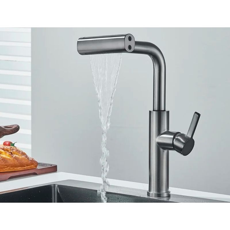 Casa si Gradina - Sanitare - Chiuveta bucatarie si accesorii - Baterii bucatarie - Baterie chiuveta bucatarie, Blackswan, Tip M358, model gri antracit, cu dus mobil cu 4 moduri, dimensiune 33.5 cm - Infinity.ro