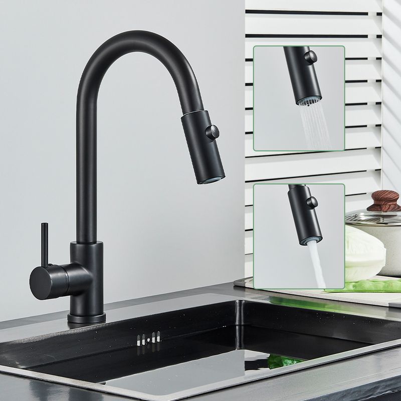 Casa si Gradina - Sanitare - Chiuveta bucatarie si accesorii - Baterii bucatarie - Baterie chiuveta bucatarie, Blackswan, Tip M379 cu 2 moduri si dus extractibil, model negru mat, dimensiune 40.5 cm - Infinity.ro