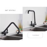 Casa si Gradina - Sanitare - Chiuveta bucatarie si accesorii - Baterii bucatarie - Baterie chiuveta bucatarie, Blackswan, Tip M45 pliabila - cu montare la geam, model negru mat, dimensiune 35 cm - Infinity.ro