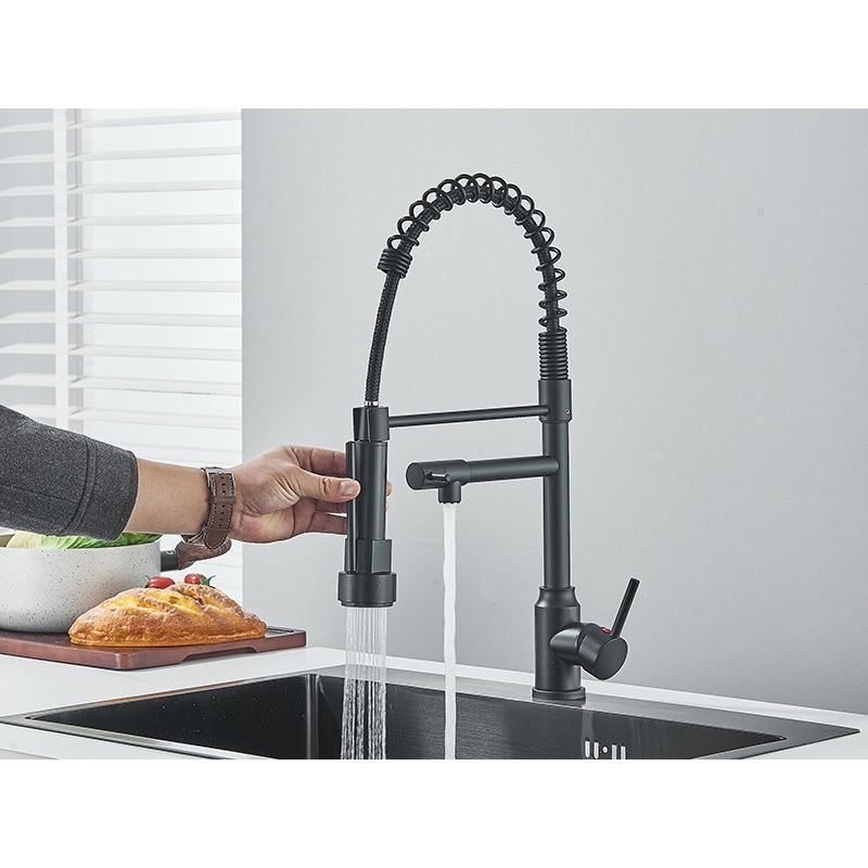 Casa si Gradina - Sanitare - Chiuveta bucatarie si accesorii - Baterii bucatarie - Baterie chiuveta bucatarie, Blackswan, Tip M385 cu 2 moduri si 2 iesiri, dus mobil, model negru mat, dimensiune 47 cm - Infinity.ro