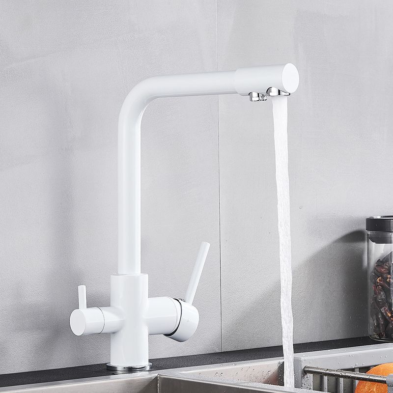 Casa si Gradina - Sanitare - Chiuveta bucatarie si accesorii - Baterii bucatarie - Baterie chiuveta bucatarie, Blackswan, Tip M6 cu iesire pentru apa purificata, model alb, dimensiune 33.5 cm - Infinity.ro