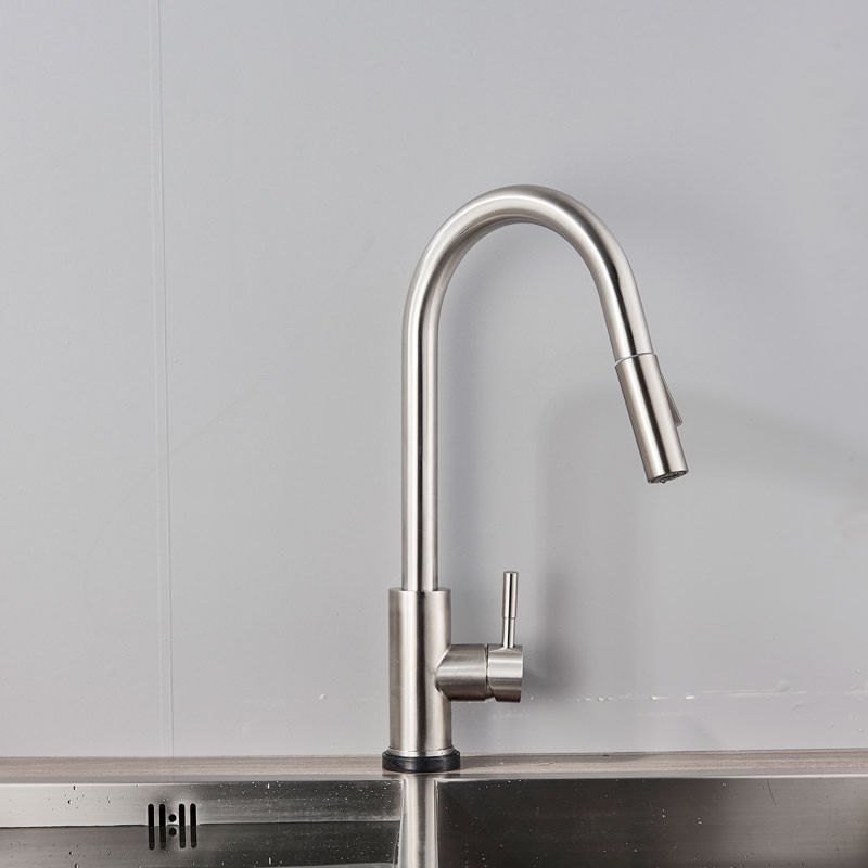 Casa si Gradina - Sanitare - Chiuveta bucatarie si accesorii - Baterii bucatarie - Baterie chiuveta bucatarie, Blackswan, Tip M37, model nichel mat, dimensiune 42.5 cm - Infinity.ro