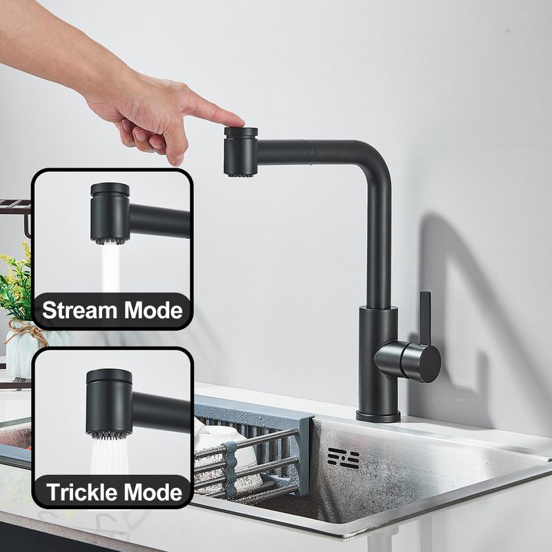 Casa si Gradina - Sanitare - Chiuveta bucatarie si accesorii - Baterii bucatarie - Baterie chiuveta bucatarie, Blackswan, Tip M378 cu 2 moduri si dus extractibil, model negru mat, dimensiune 32 cm - Infinity.ro