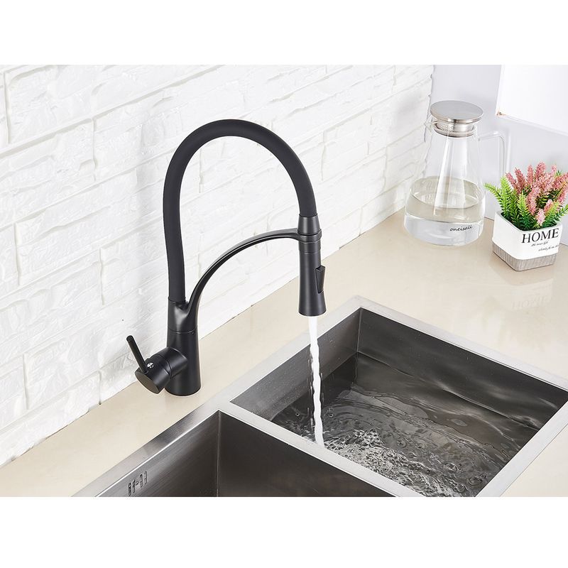 Casa si Gradina - Sanitare - Chiuveta bucatarie si accesorii - Baterii bucatarie - Baterie chiuveta bucatarie, Blackswan, Tip M58, model negru mat, dimensiune 42.5 cm - Infinity.ro