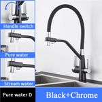 Casa si Gradina - Sanitare - Chiuveta bucatarie si accesorii - Baterii bucatarie - Baterie chiuveta bucatarie, Blackswan, Tip M49 cu iesire pentru apa purificata, model negru/ crom, dimensiune 43 cm - Infinity.ro