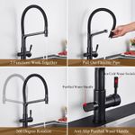 Casa si Gradina - Sanitare - Chiuveta bucatarie si accesorii - Baterii bucatarie - Baterie chiuveta bucatarie, Blackswan, Tip M15 cu iesire pentru apa purificata, model negru mat, dimensiune 45 cm - Infinity.ro