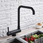 Casa si Gradina - Sanitare - Chiuveta bucatarie si accesorii - Baterii bucatarie - Baterie chiuveta bucatarie, Blackswan, Tip M46.1 pliabila - cu montare la geam, model negru, dimensiune 35 cm - Infinity.ro