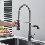 Casa si Gradina - Sanitare - Chiuveta bucatarie si accesorii - Baterii bucatarie - Baterie chiuveta bucatarie, Blackswan, Tip M353, model negru mat si nichel, cu dus mobil, dimensiune 49 cm - Infinity.ro