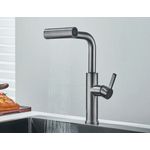 Casa si Gradina - Sanitare - Chiuveta bucatarie si accesorii - Baterii bucatarie - Baterie chiuveta bucatarie, Blackswan, Tip M358, model gri antracit, cu dus mobil cu 4 moduri, dimensiune 33.5 cm - Infinity.ro