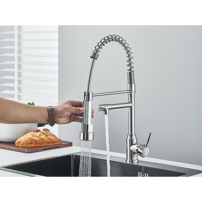 Casa si Gradina - Sanitare - Chiuveta bucatarie si accesorii - Baterii bucatarie - Baterie chiuveta bucatarie, Blackswan, Tip M387 cu 2 moduri si 2 iesiri, dus mobil, model nichel, dimensiune 47 cm - Infinity.ro