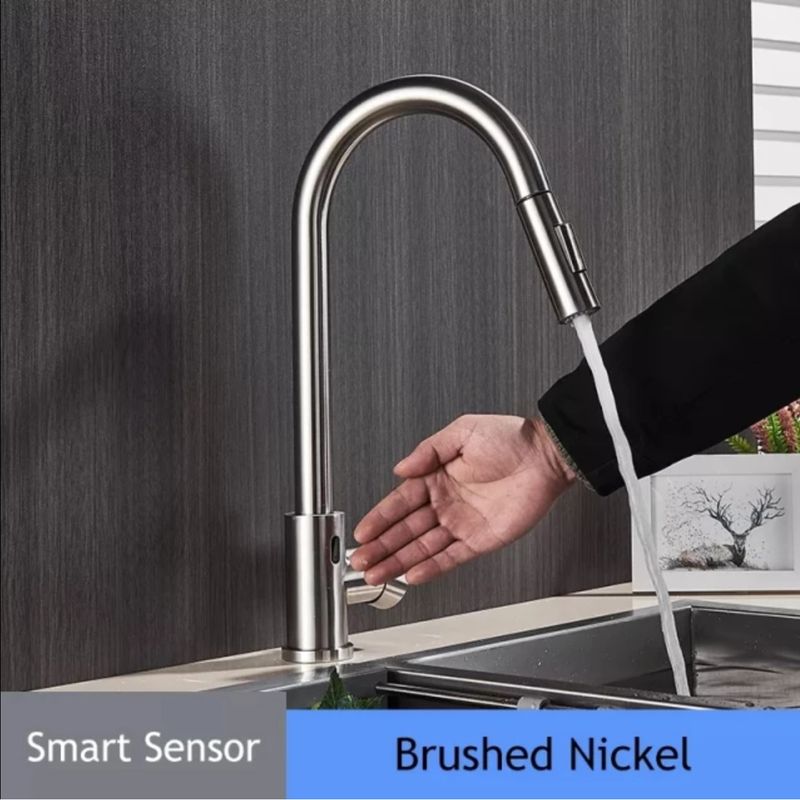 Casa si Gradina - Sanitare - Chiuveta bucatarie si accesorii - Baterii bucatarie - Baterie chiuveta bucatarie, Blackswan, Tip M42 cu smart senzor, model nichel, dimensiune 40 cm - Infinity.ro
