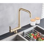 Casa si Gradina - Sanitare - Chiuveta bucatarie si accesorii - Baterii bucatarie - Baterie chiuveta bucatarie, Blackswan, Tip M43 pliabila - cu montare la geam, model auriu mat, dimensiune 35 cm - Infinity.ro