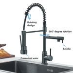 Casa si Gradina - Sanitare - Chiuveta bucatarie si accesorii - Baterii bucatarie - Baterie chiuveta bucatarie, Blackswan, Tip M385 cu 2 moduri si 2 iesiri, dus mobil, model negru mat, dimensiune 47 cm - Infinity.ro