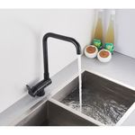 Casa si Gradina - Sanitare - Chiuveta bucatarie si accesorii - Baterii bucatarie - Baterie chiuveta bucatarie, Blackswan, Tip M45 pliabila - cu montare la geam, model negru mat, dimensiune 35 cm - Infinity.ro