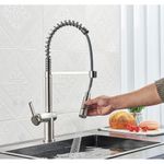Casa si Gradina - Sanitare - Chiuveta bucatarie si accesorii - Baterii bucatarie - Baterie chiuveta bucatarie, Blackswan, Tip M363, model nichel mat, cu dus mobil cu 2 moduri, dimensiune 52 cm - Infinity.ro