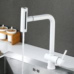 Casa si Gradina - Sanitare - Chiuveta bucatarie si accesorii - Baterii bucatarie - Baterie chiuveta bucatarie, Blackswan, Tip M376, model alb, cu dus mobil cu 4 moduri, dimensiune 41 cm - Infinity.ro