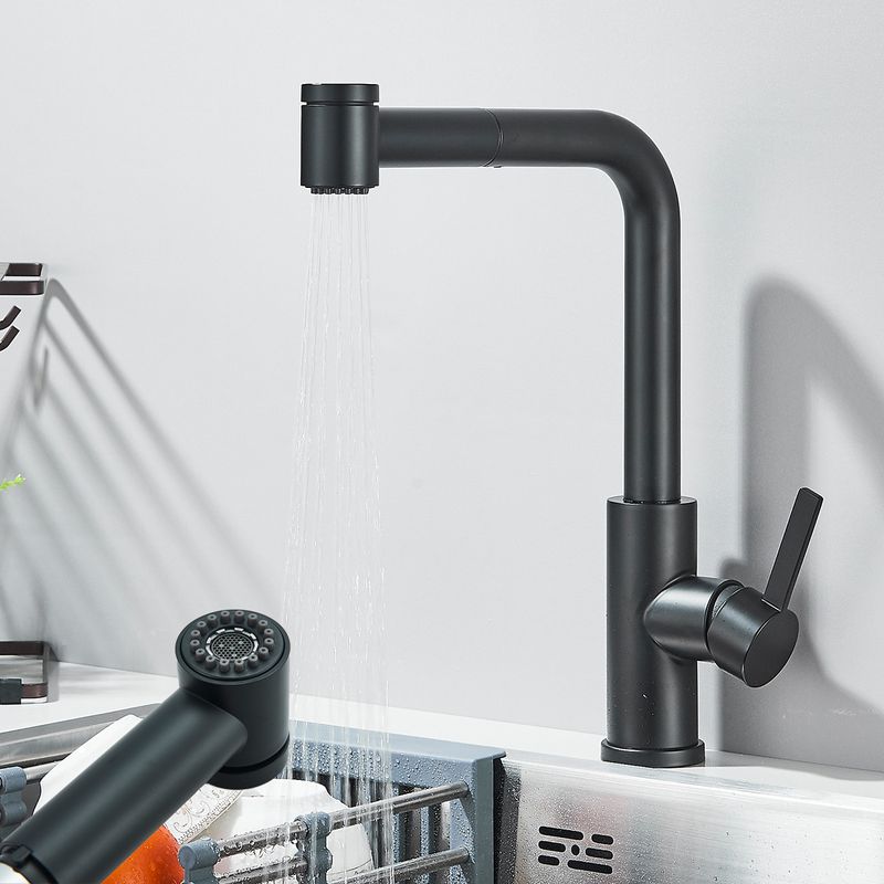 Casa si Gradina - Sanitare - Chiuveta bucatarie si accesorii - Baterii bucatarie - Baterie chiuveta bucatarie, Blackswan, Tip M378 cu 2 moduri si dus extractibil, model negru mat, dimensiune 32 cm - Infinity.ro