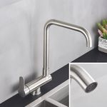 Casa si Gradina - Sanitare - Chiuveta bucatarie si accesorii - Baterii bucatarie - Baterie chiuveta bucatarie, Blackswan, Tip M44 pliabila - cu montare la geam, model nichel mat, dimensiune 34.5 cm - Infinity.ro