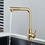 Casa si Gradina - Sanitare - Chiuveta bucatarie si accesorii - Baterii bucatarie - Baterie chiuveta bucatarie, Blackswan, Tip M349, model auriu mat cu doua moduri si dus mobil, dimensiune 35 cm - Infinity.ro