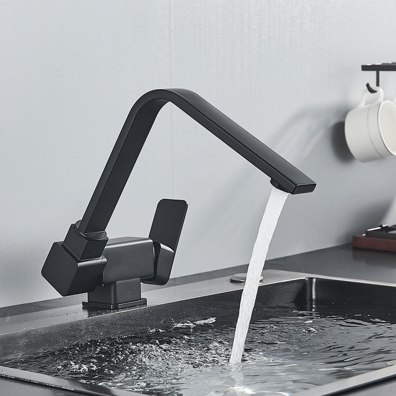 Casa si Gradina - Sanitare - Chiuveta bucatarie si accesorii - Baterii bucatarie - Baterie chiuveta bucatarie, Blackswan, Tip M47 pliabila - cu montare la geam, model negru, dimensiune 27.5 cm - Infinity.ro
