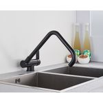 Casa si Gradina - Sanitare - Chiuveta bucatarie si accesorii - Baterii bucatarie - Baterie chiuveta bucatarie, Blackswan, Tip M45 pliabila - cu montare la geam, model negru mat, dimensiune 35 cm - Infinity.ro