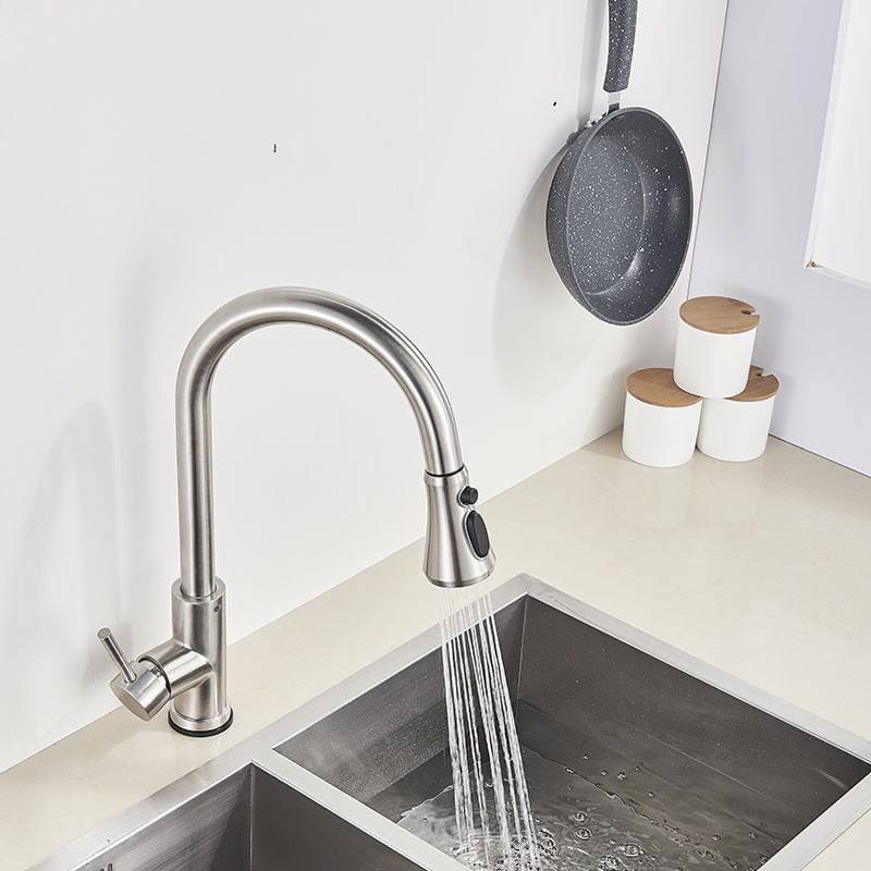 Casa si Gradina - Sanitare - Chiuveta bucatarie si accesorii - Baterii bucatarie - Baterie chiuveta bucatarie, Blackswan, Tip M84 cu senzor si 3 moduri, model nichel, dimensiune 42 cm - Infinity.ro