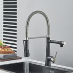 Casa si Gradina - Sanitare - Chiuveta bucatarie si accesorii - Baterii bucatarie - Baterie chiuveta bucatarie, Blackswan, Tip M353, model negru mat si nichel, cu dus mobil, dimensiune 49 cm - Infinity.ro
