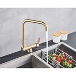 Casa si Gradina - Sanitare - Chiuveta bucatarie si accesorii - Baterii bucatarie - Baterie chiuveta bucatarie, Blackswan, Tip M43 pliabila - cu montare la geam, model auriu mat, dimensiune 35 cm - Infinity.ro