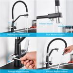 Casa si Gradina - Sanitare - Chiuveta bucatarie si accesorii - Baterii bucatarie - Baterie chiuveta bucatarie, Blackswan, Tip M49 cu iesire pentru apa purificata, model negru/ crom, dimensiune 43 cm - Infinity.ro