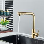 Casa si Gradina - Sanitare - Chiuveta bucatarie si accesorii - Baterii bucatarie - Baterie chiuveta bucatarie, Blackswan, Tip M349, model auriu mat cu doua moduri si dus mobil, dimensiune 35 cm - Infinity.ro