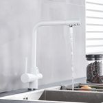 Casa si Gradina - Sanitare - Chiuveta bucatarie si accesorii - Baterii bucatarie - Baterie chiuveta bucatarie, Blackswan, Tip M6 cu iesire pentru apa purificata, model alb, dimensiune 33.5 cm - Infinity.ro