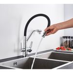 Casa si Gradina - Sanitare - Chiuveta bucatarie si accesorii - Baterii bucatarie - Baterie chiuveta bucatarie, Blackswan, Tip M51 cu iesire pentru apa purificata, model crom, dimensiune 43 cm - Infinity.ro