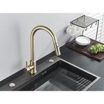 Casa si Gradina - Sanitare - Chiuveta bucatarie si accesorii - Baterii bucatarie - Baterie chiuveta bucatarie, Blackswan, Tip M36, model auriu mat, dimensiune 40 cm - Infinity.ro