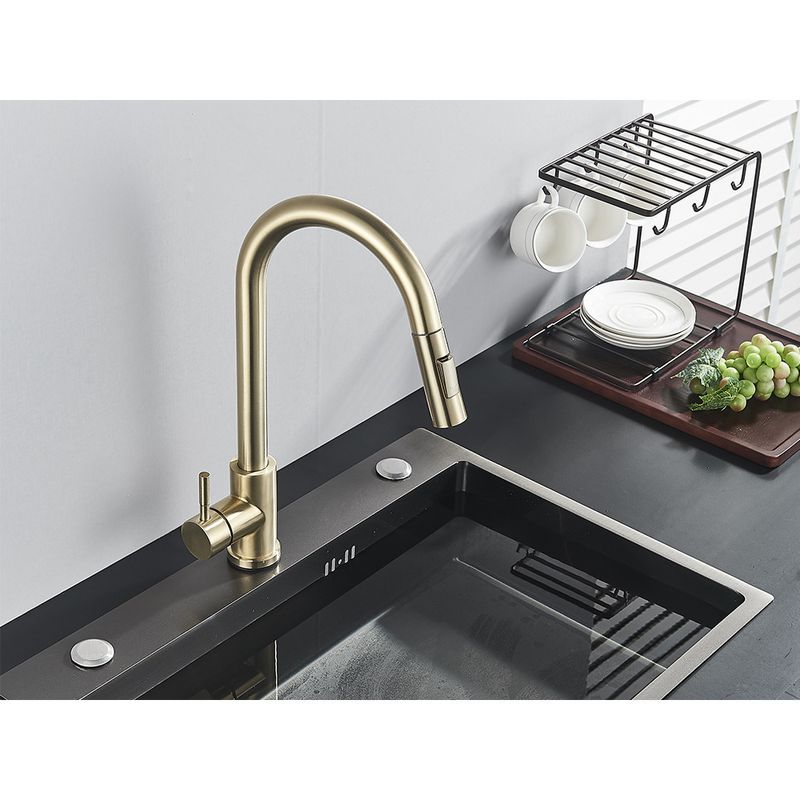 Casa si Gradina - Sanitare - Chiuveta bucatarie si accesorii - Baterii bucatarie - Baterie chiuveta bucatarie, Blackswan, Tip M36, model auriu mat, dimensiune 40 cm - Infinity.ro