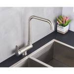 Casa si Gradina - Sanitare - Chiuveta bucatarie si accesorii - Baterii bucatarie - Baterie chiuveta bucatarie, Blackswan, Tip M44 pliabila - cu montare la geam, model nichel mat, dimensiune 34.5 cm - Infinity.ro