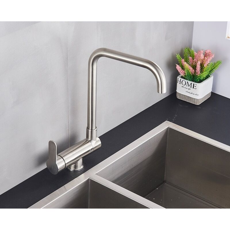 Casa si Gradina - Sanitare - Chiuveta bucatarie si accesorii - Baterii bucatarie - Baterie chiuveta bucatarie, Blackswan, Tip M44 pliabila - cu montare la geam, model nichel mat, dimensiune 34.5 cm - Infinity.ro