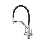 Casa si Gradina - Sanitare - Chiuveta bucatarie si accesorii - Baterii bucatarie - Baterie chiuveta bucatarie, Blackswan, Tip M52 cu iesire pentru apa purificata, model nichel, dimensiune 44 cm - Infinity.ro