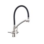 Casa si Gradina - Sanitare - Chiuveta bucatarie si accesorii - Baterii bucatarie - Baterie chiuveta bucatarie, Blackswan, Tip M56 cu iesire pentru apa purificata, model nichel/ negru, dimensiune 44 cm - Infinity.ro