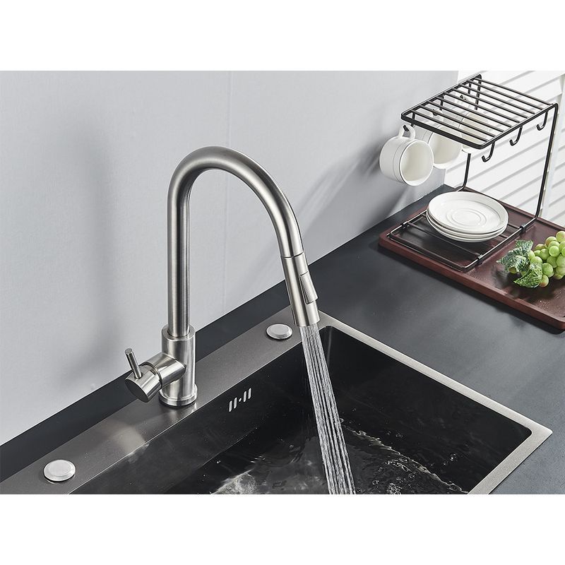 Casa si Gradina - Sanitare - Chiuveta bucatarie si accesorii - Baterii bucatarie - Baterie chiuveta bucatarie, Blackswan, Tip M37, model nichel mat, dimensiune 42.5 cm - Infinity.ro