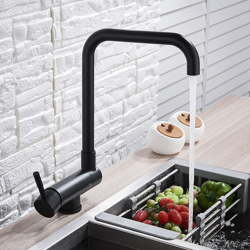 Casa si Gradina - Sanitare - Chiuveta bucatarie si accesorii - Baterii bucatarie - Baterie chiuveta bucatarie, Blackswan, Tip M46.1 pliabila - cu montare la geam, model negru, dimensiune 35 cm - Infinity.ro