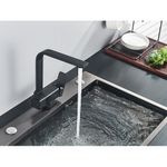 Casa si Gradina - Sanitare - Chiuveta bucatarie si accesorii - Baterii bucatarie - Baterie chiuveta bucatarie, Blackswan, Tip M47 pliabila - cu montare la geam, model negru, dimensiune 27.5 cm - Infinity.ro