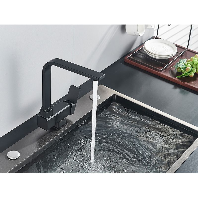 Casa si Gradina - Sanitare - Chiuveta bucatarie si accesorii - Baterii bucatarie - Baterie chiuveta bucatarie, Blackswan, Tip M47 pliabila - cu montare la geam, model negru, dimensiune 27.5 cm - Infinity.ro