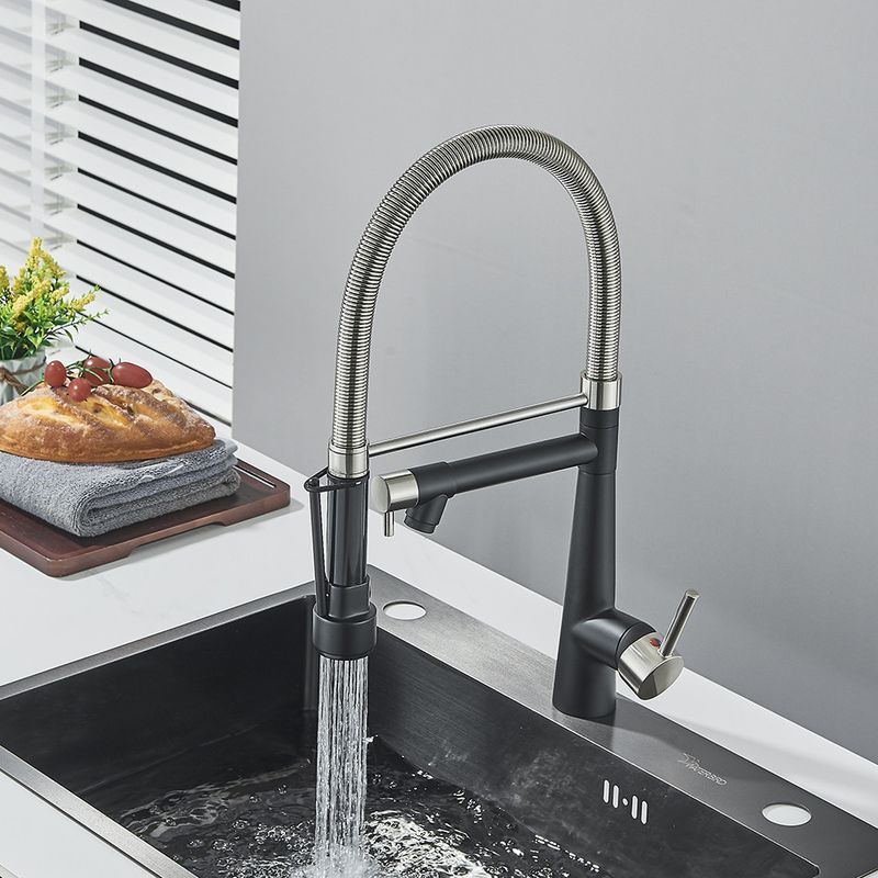 Casa si Gradina - Sanitare - Chiuveta bucatarie si accesorii - Baterii bucatarie - Baterie chiuveta bucatarie, Blackswan, Tip M353, model negru mat si nichel, cu dus mobil, dimensiune 49 cm - Infinity.ro
