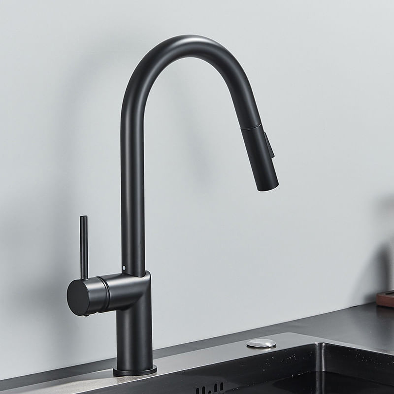 Casa si Gradina - Sanitare - Chiuveta bucatarie si accesorii - Baterii bucatarie - Baterie chiuveta bucatarie, Blackswan, Tip M382 cu 2 moduri si dus extractibil, model negru, dimensiune 39 cm - Infinity.ro